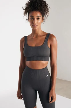 Aim'n Sports-bh Shadow Grey Ribbed Seamless Bra
