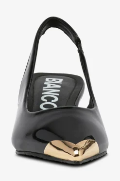 Bianco Højhælet sko biaKristin Kitten Heel Slingback Metal Toecap Patent