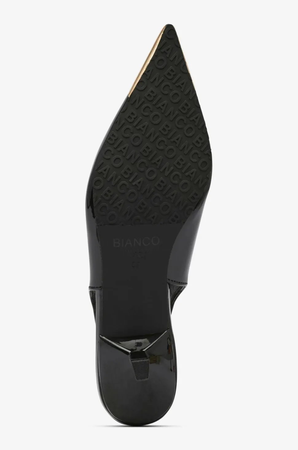 Bianco Højhælet sko biaKristin Kitten Heel Slingback Metal Toecap Patent