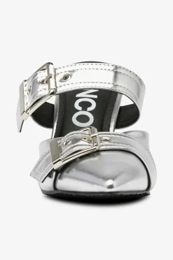 Bianco Sandaler med hæl biaGlam Mule Double Buckle Metallic PU