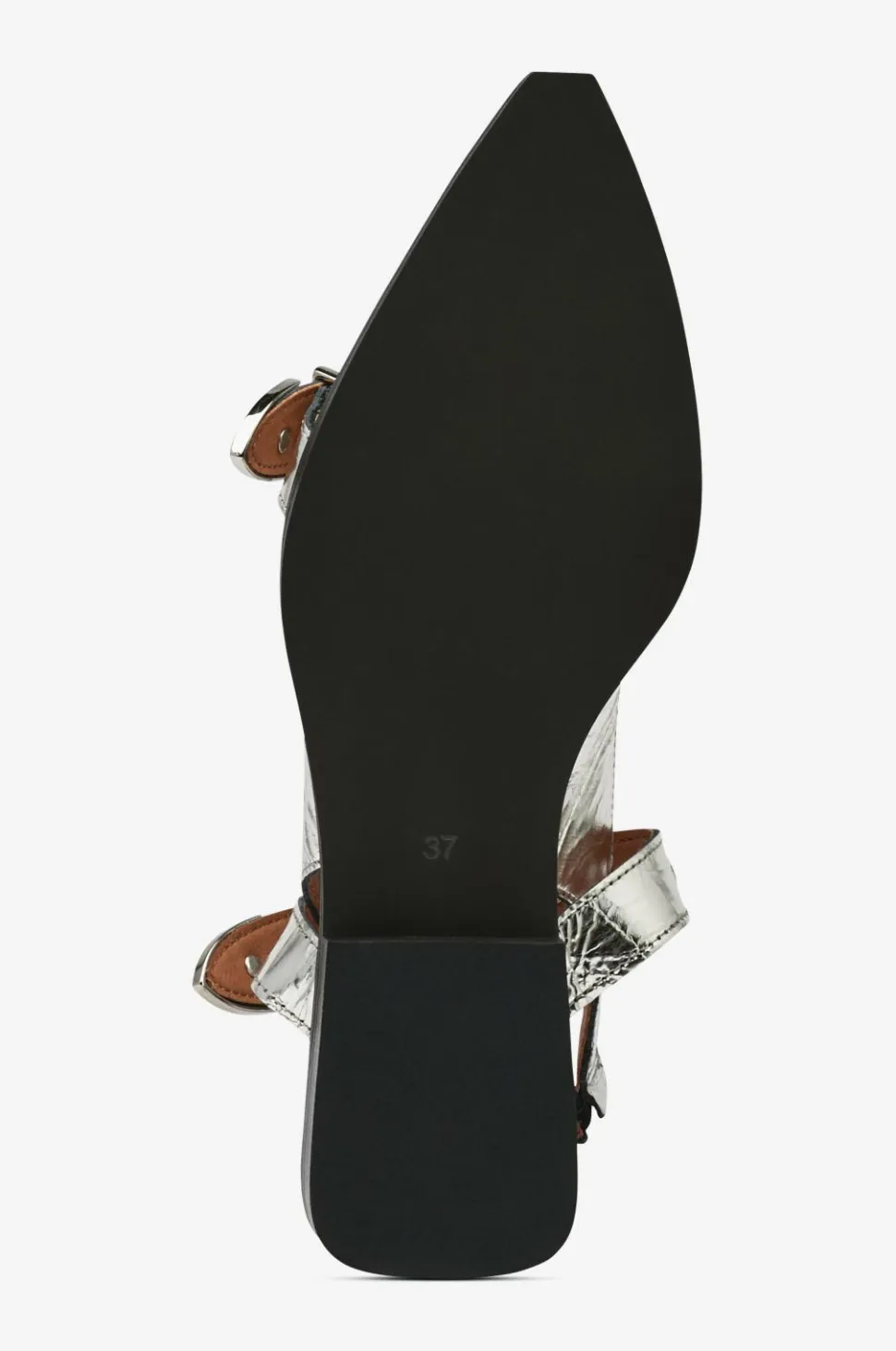 Bianco Slingback biaVictoria Buckle Tumbled Metallic Leather
