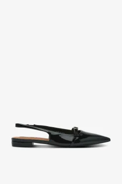 Bianco Slingback Biabari Pointy Flat Slingback Faux Leather