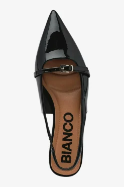 Bianco Slingback Biabari Pointy Flat Slingback Faux Leather