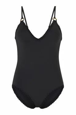 By Malina Badedragt Nila V-neck Crochet Trimmed