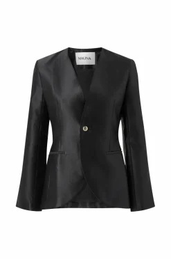 By Malina Blazer Nori Fitted Heavy Satin Blazer