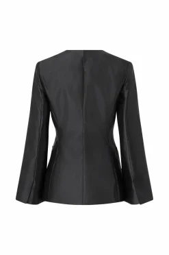 By Malina Blazer Nori Fitted Heavy Satin Blazer