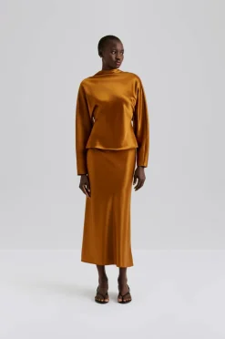 By Malina Maxi nederdel Aubree Satin Maxi Skirt