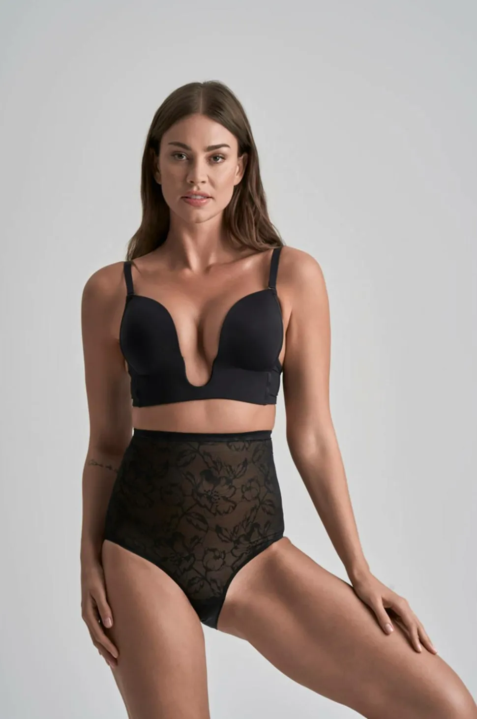 Bye Bra Shapingtrusse Lacy High Waist Shaping Brief - medium support