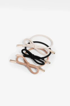 Corinne Hair Tie Bow Metal Plain Mix 3-pack