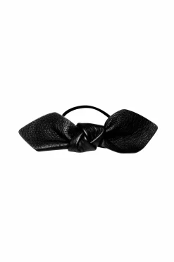 Corinne Leather Bow Big Hair Tie