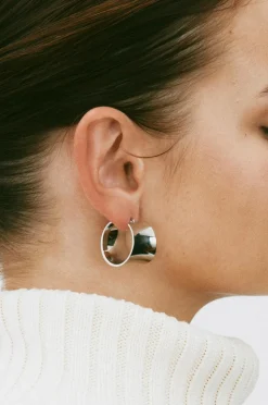 Edblad Øreringe Cane Hoops L Steel