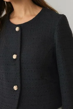Ellos Collection Bouclé-jakke med guldknapper
