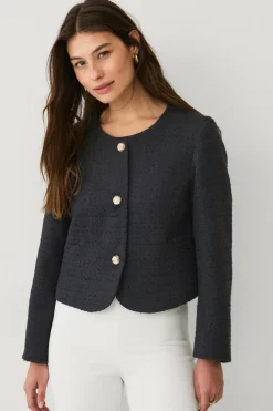 Ellos Collection Bouclé-jakke med guldknapper