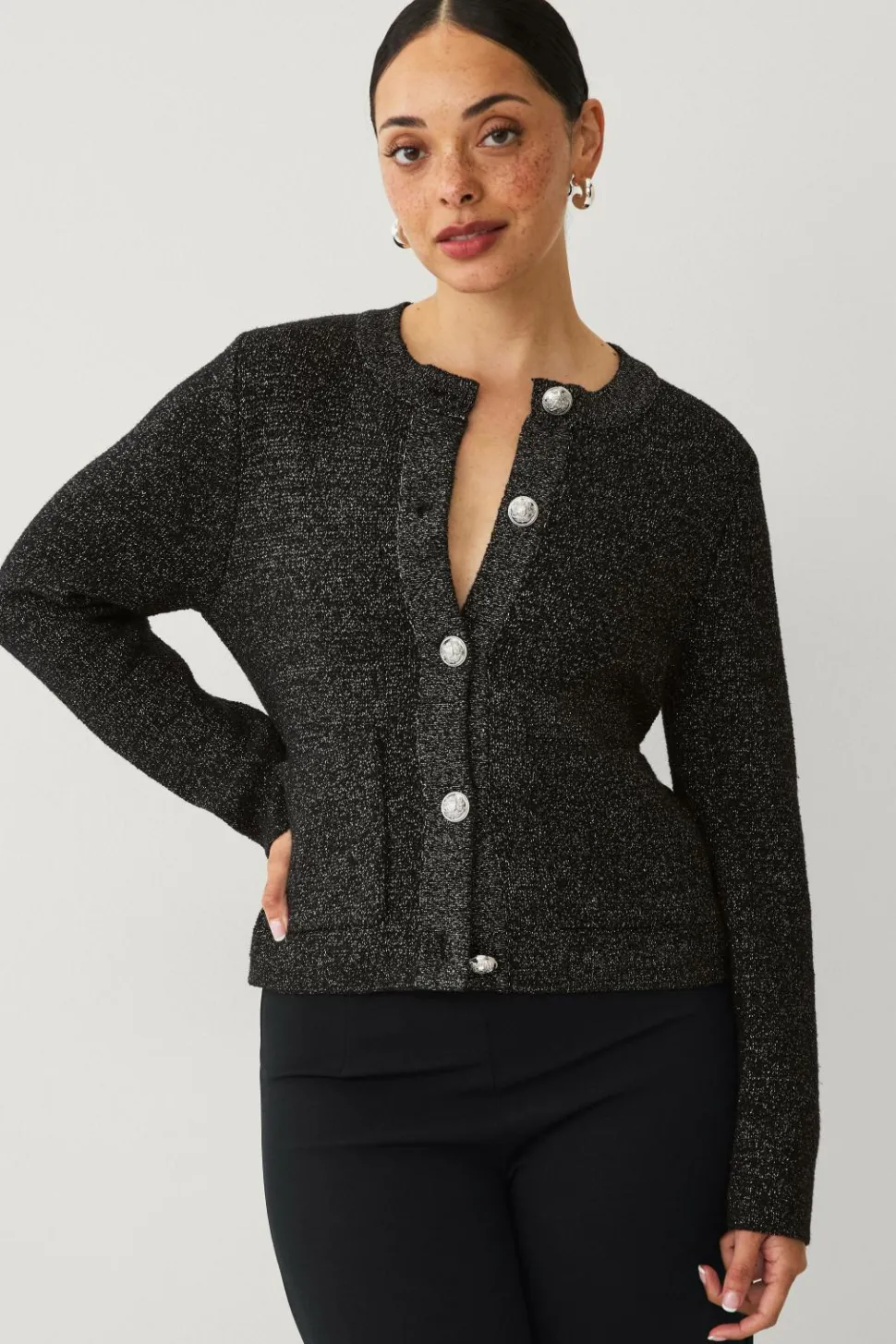 Ellos Collection Cardigan med guldfarvede knapper