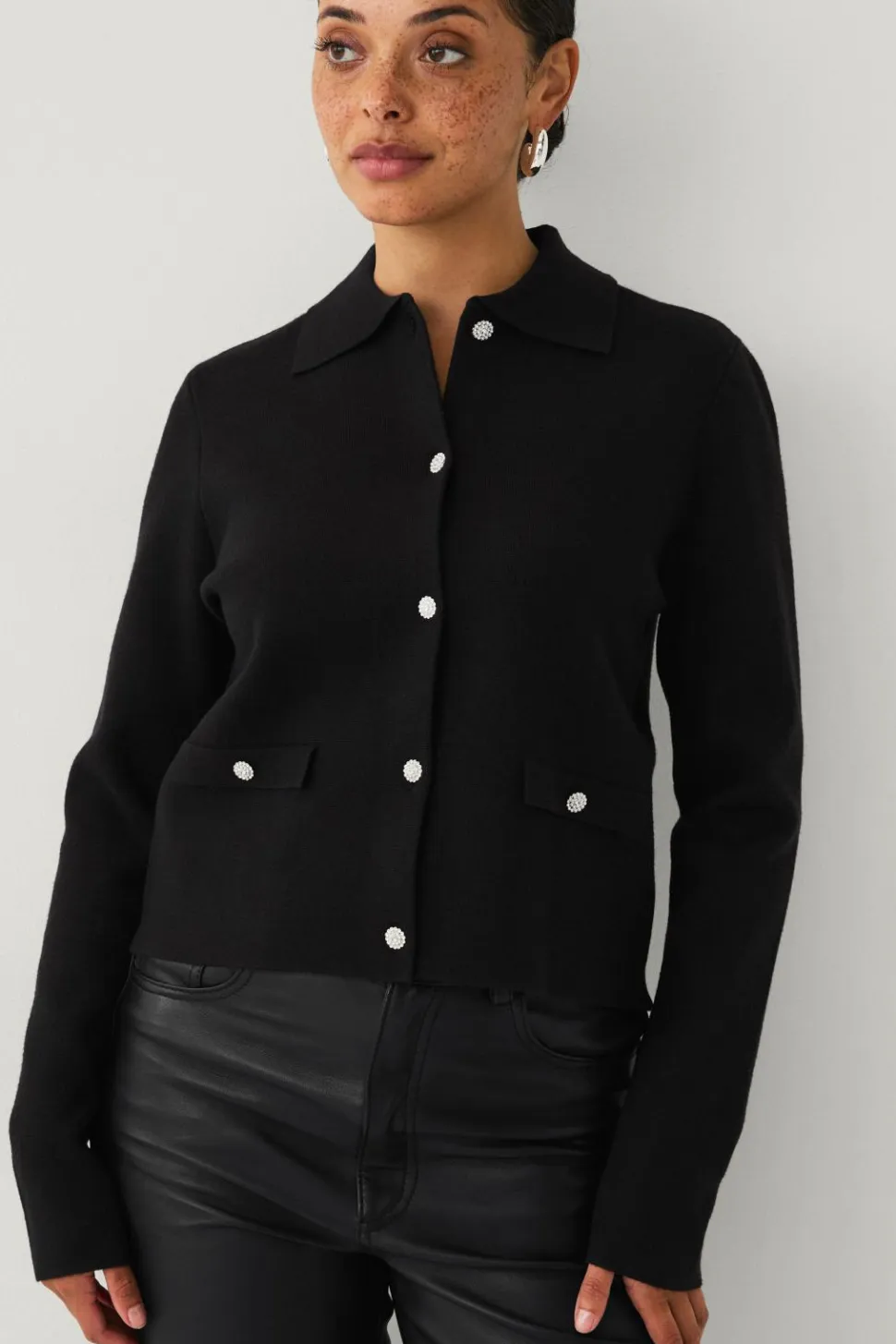 Ellos Collection Cardigan med glitrende knapper