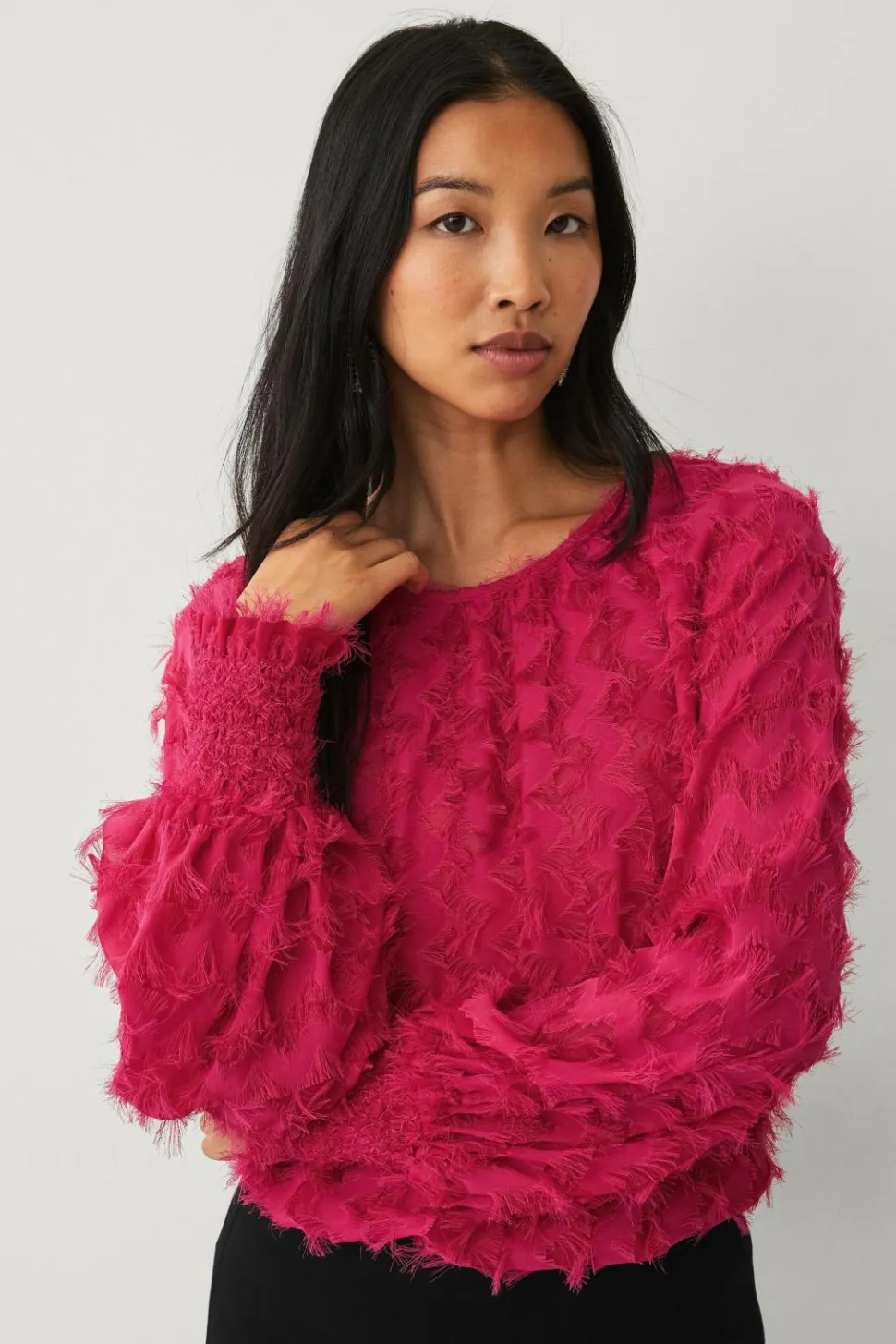 Ellos Collection Chiffonbluse med struktur