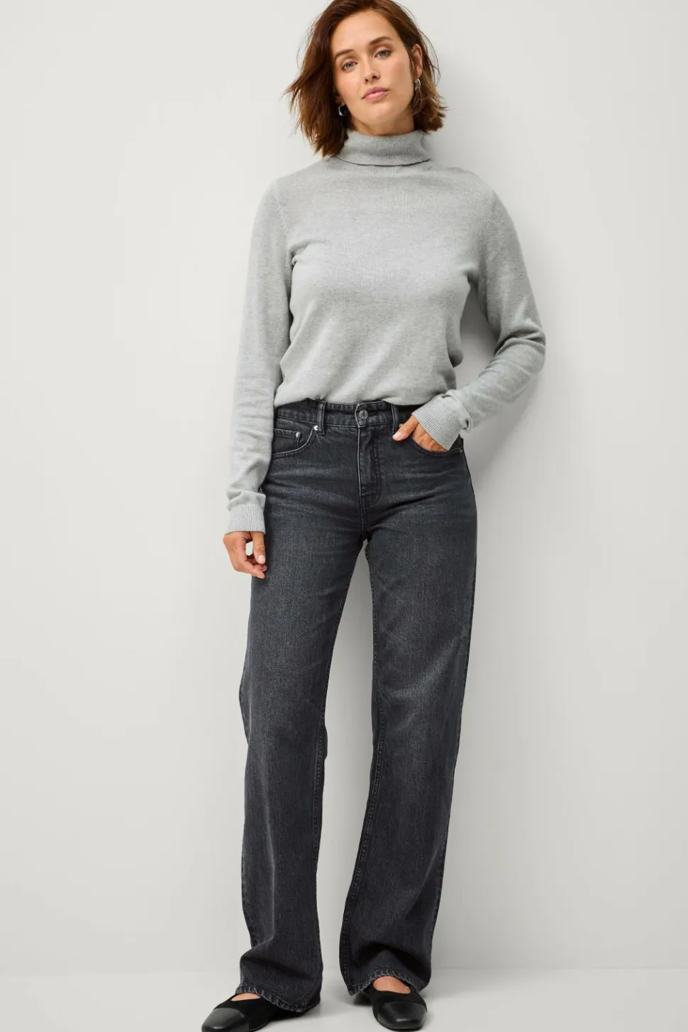 Ellos Collection Fintstrikket turtleneck trøje