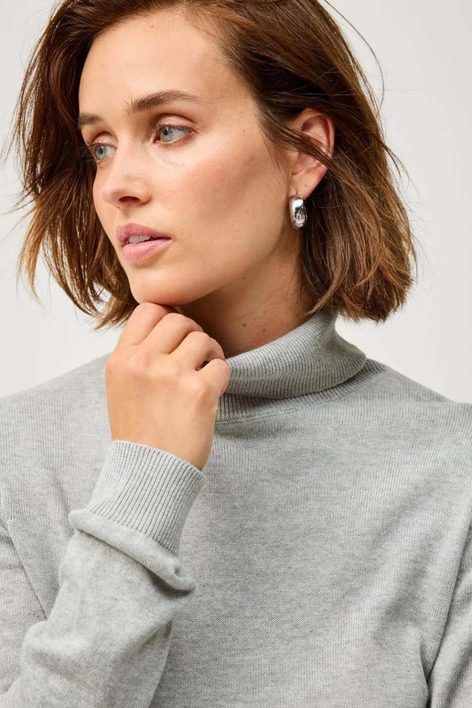 Ellos Collection Fintstrikket turtleneck trøje
