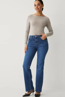 Ellos Collection Flared stretch-jeans med lav talje