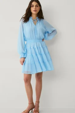 Ellos Collection Kort chiffon kjole med mod