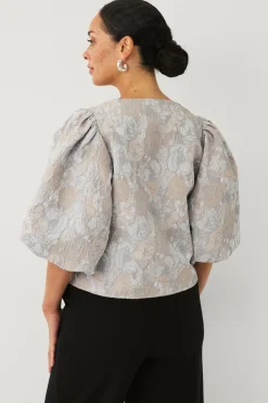 Ellos Collection Kort blusejakke med blomstermønster