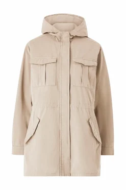Ellos Collection Lang parka i bomuldstwill