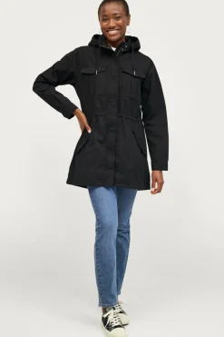 Ellos Collection Lang parka i bomuldstwill