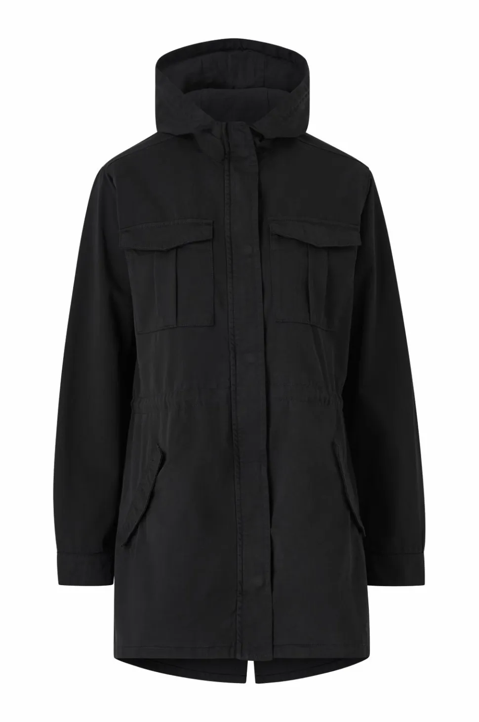 Ellos Collection Lang parka i bomuldstwill