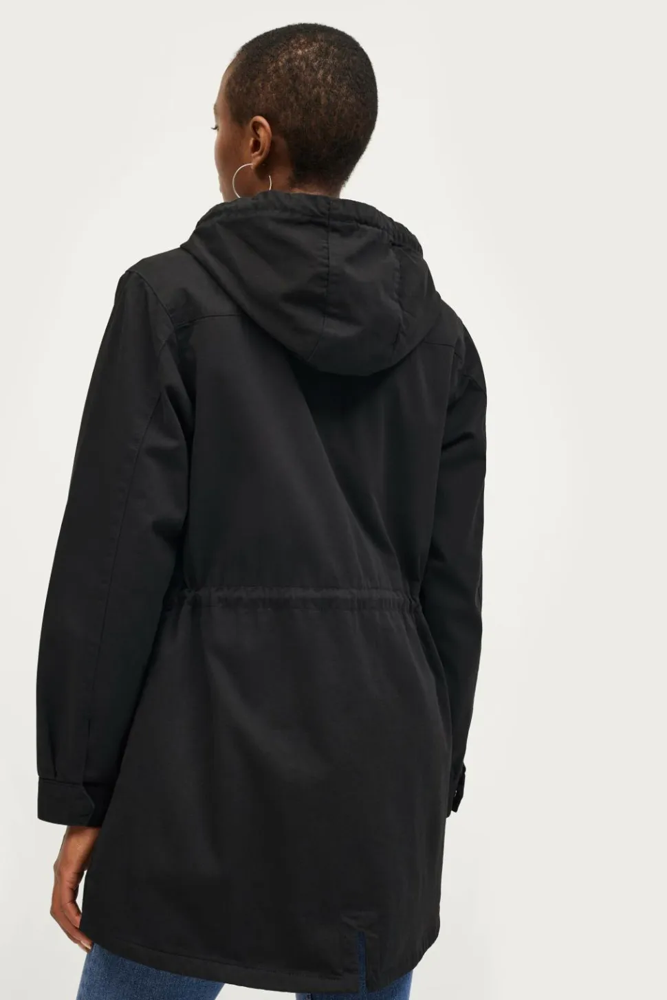 Ellos Collection Lang parka i bomuldstwill