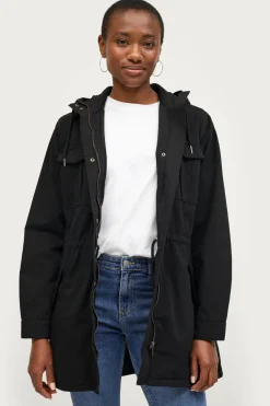 Ellos Collection Lang parka i bomuldstwill