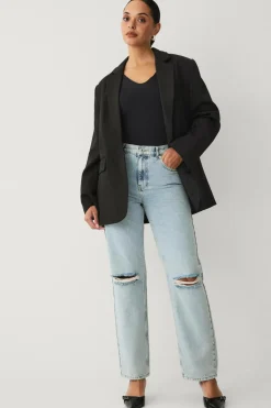 Ellos Collection Lige jeans med slid og ælde