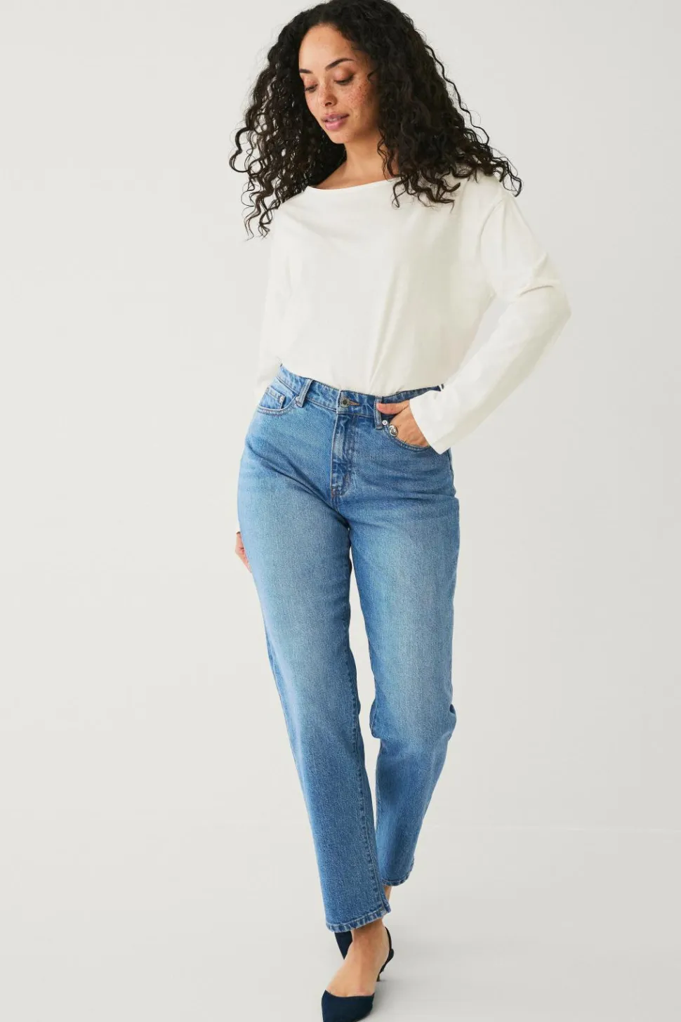 Ellos Collection Morjeans med høj talje