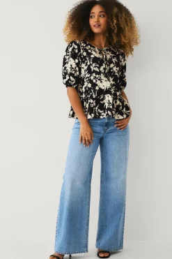 Ellos Collection Peplum-top med bindebånd