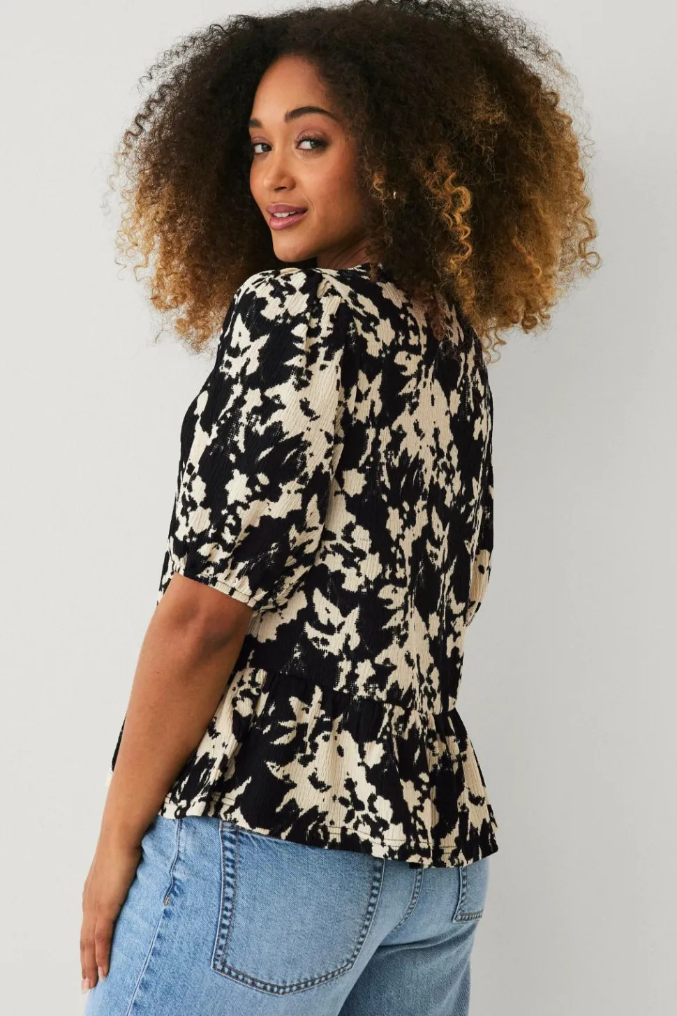 Ellos Collection Peplum-top med bindebånd
