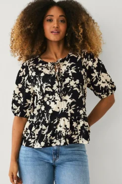 Ellos Collection Peplum-top med bindebånd