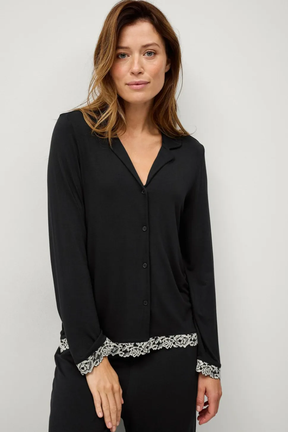 Ellos Collection Pyjamassæt med blondedetaljer