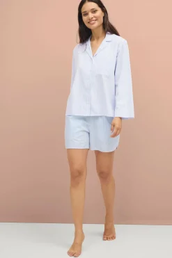 Ellos Collection Pyjamasskjorte med krave og revers