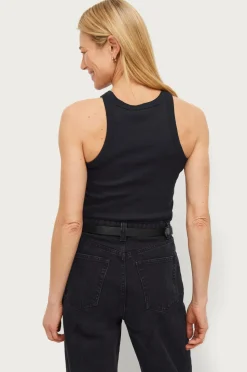 Ellos Collection Ribbet tanktop med dyb udskæring