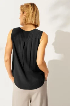 Ellos Collection Ærmeløs bluse i viskose