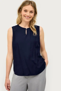 Ellos Collection Ærmeløs bluse i viskose