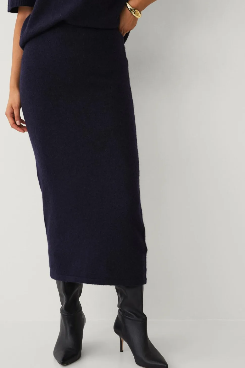 Ellos Collection Strikket maxi nederdel