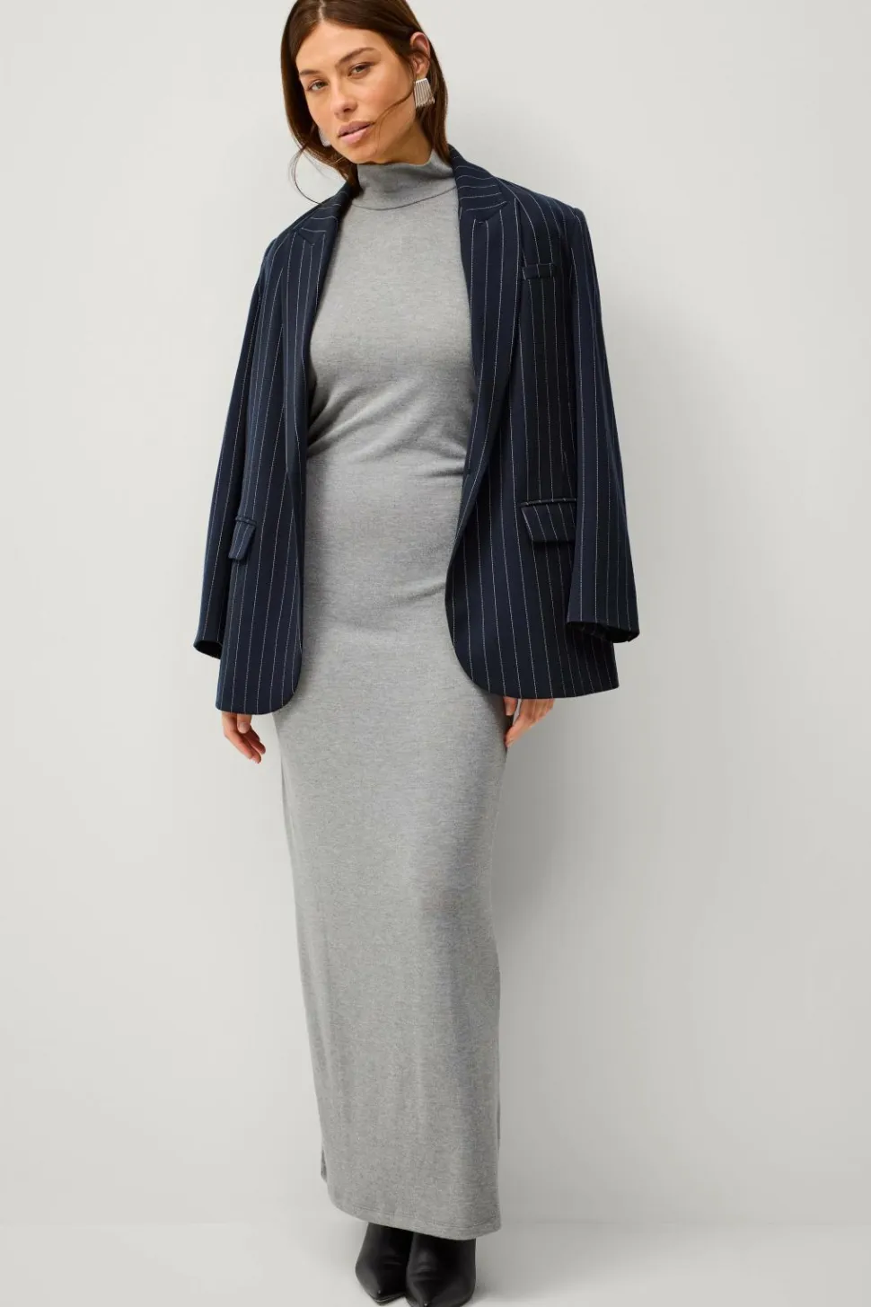 Ellos Collection Strikket kjole med sidedrapering