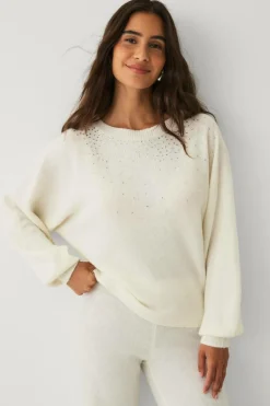 Ellos Collection Strikket Pullover med rhinstene