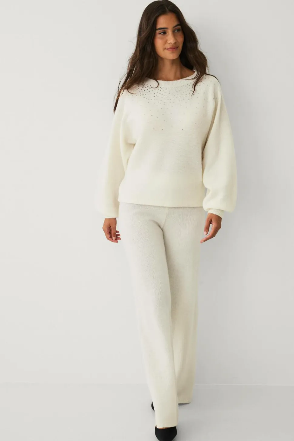 Ellos Collection Strikket Pullover med rhinstene