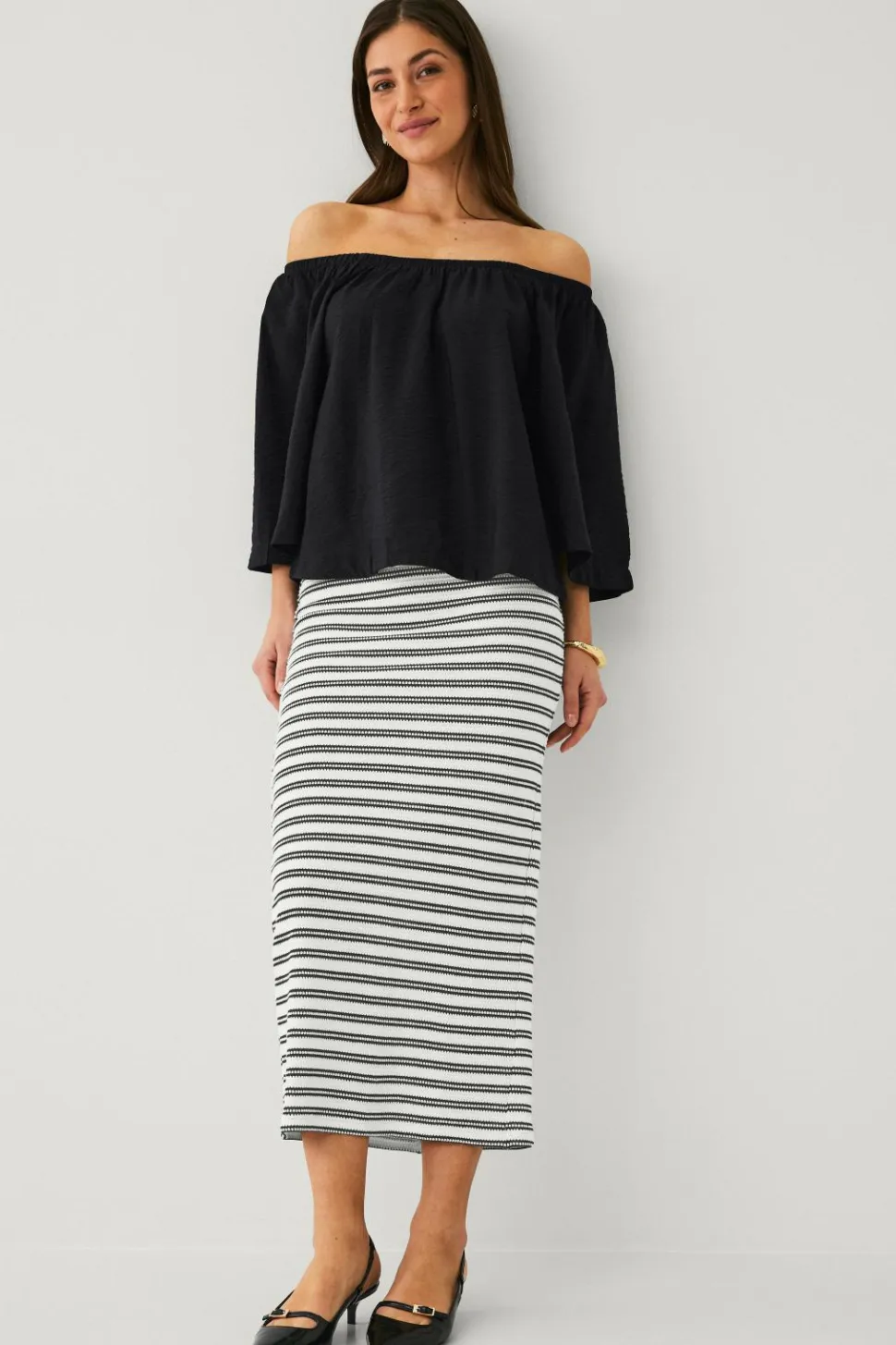 Ellos Collection Stribet jersey-nederdel