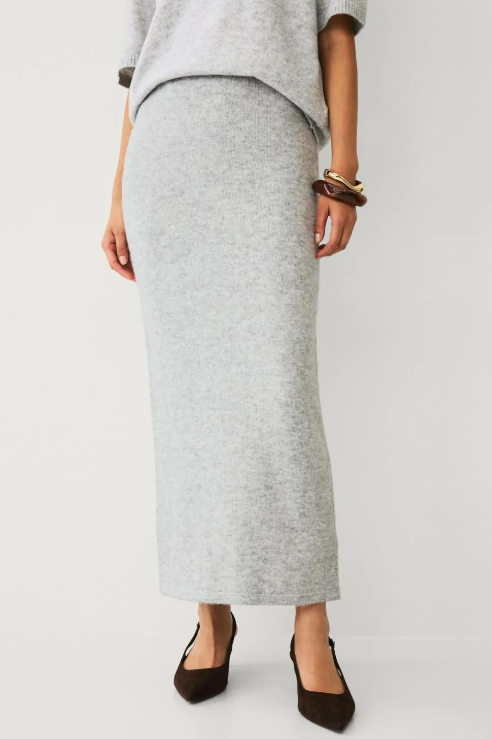 Ellos Collection Strikket maxi nederdel