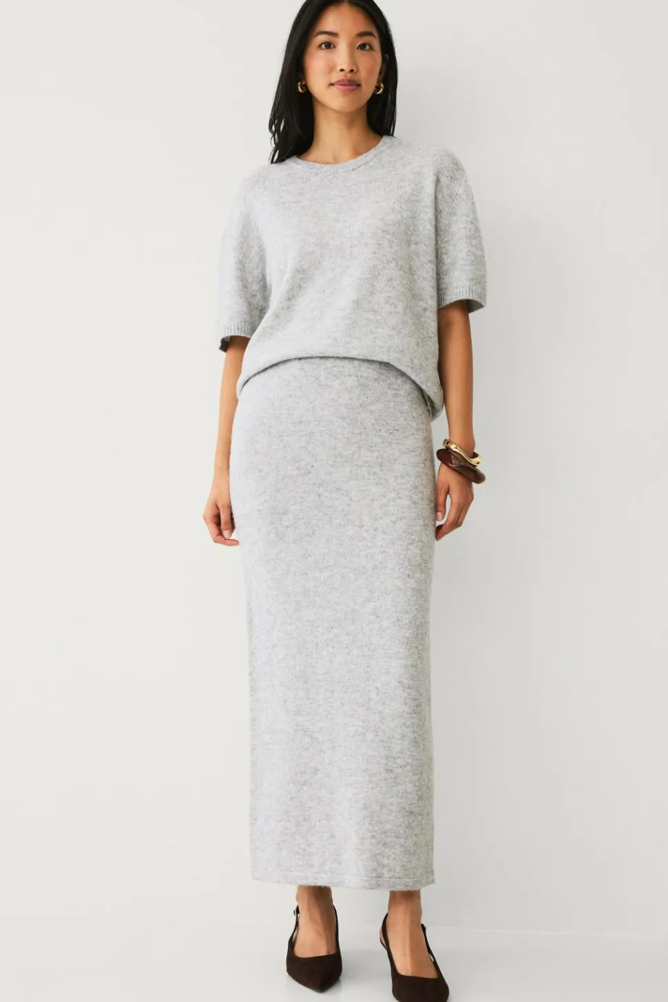 Ellos Collection Strikket maxi nederdel