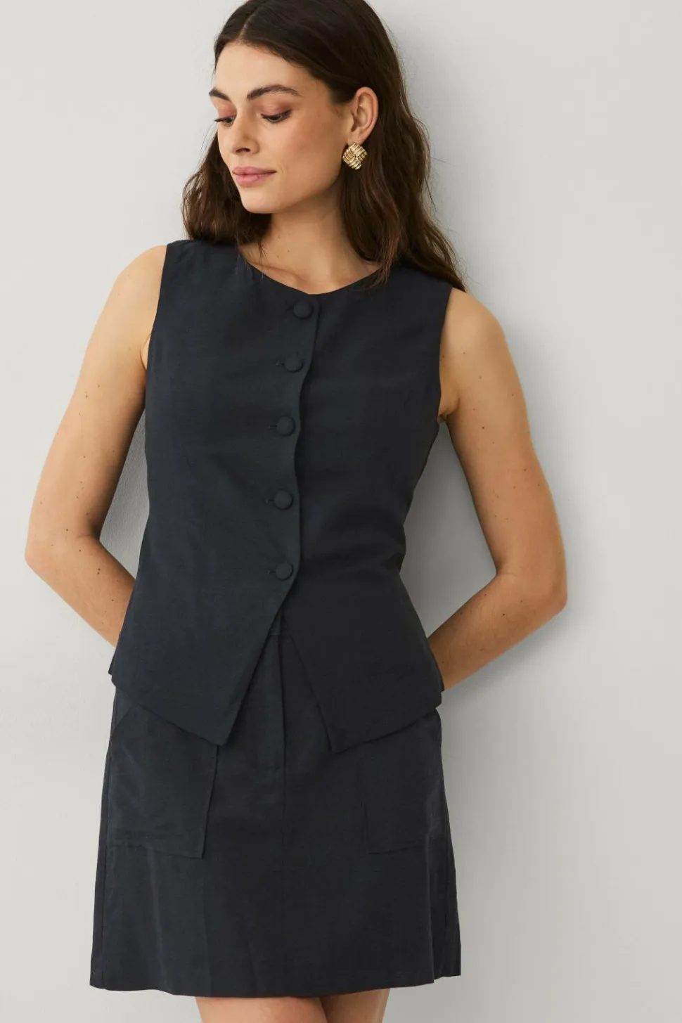 Ellos Collection Vest i hørmix