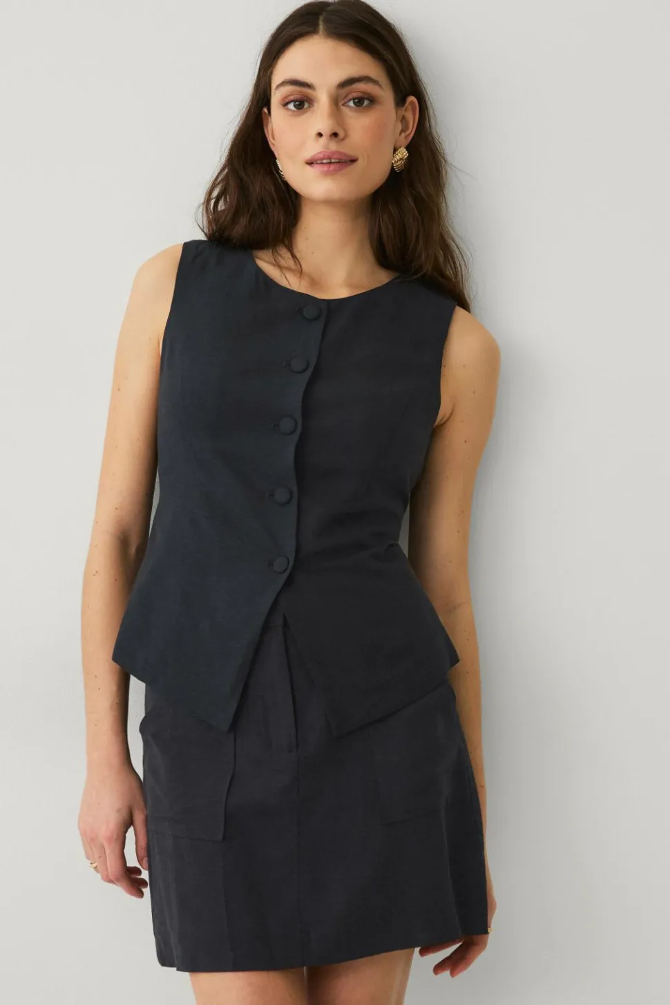 Ellos Collection Vest i hørmix