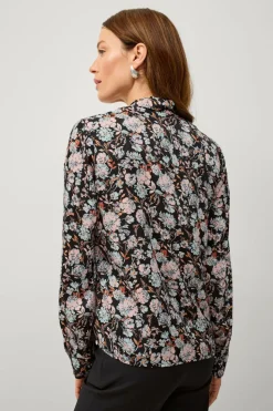 Ellos Collection V-formet bluse med bindebånd i halsen
